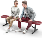 Heavy-Duty Outdoor Metal Bench, Thermoplastic-Coated, Portable, Weatherproof, Commercial-Grade for Parks, Gardens - Photo 1