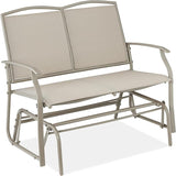 Best Choice Products 2-Person Outdoor Patio Swing Glider Steel Bench Loveseat Rocker for Deck, Porch w/Textilene Fabric - Photo 1