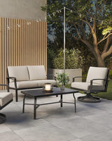 Never-Rust Aluminum Outdoor Loveseat, Modern Patio Loveseat Couch with Deep Seating - Photo 3