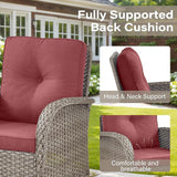 Belord 5 Piece Patio Rocking Chairs Furniture Set - Outdoor Wicker Furniture with Ottomans and Side Table - Photo 3