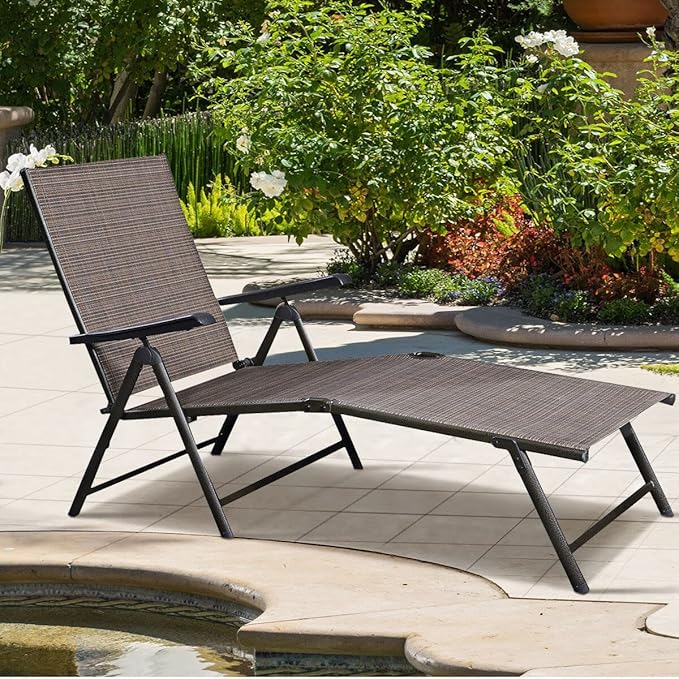 COSTWAY 2PCS Pool Chaise Lounge Chair Recliner Outdoor Patio Furniture Adjustable New