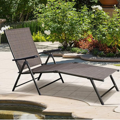COSTWAY 2PCS Pool Chaise Lounge Chair Recliner Outdoor Patio Furniture Adjustable New