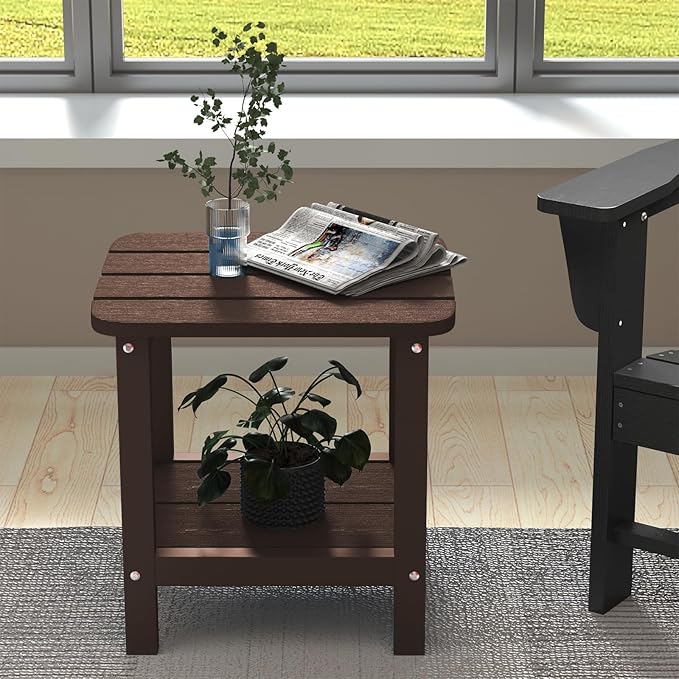 SERWALL Double Adirondack Side Table Rectangular End Table, Coffee