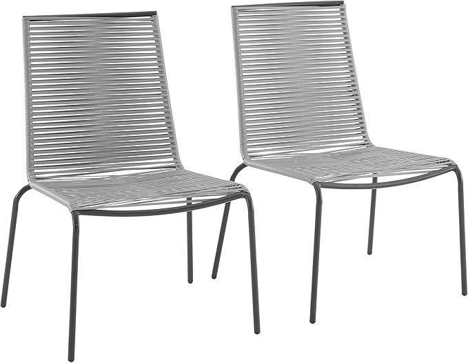 Crosley Furniture Fenton 2-Piece Stackable Outdoor Chair Set, Wicker Patio Chairs for Dining, Conversation - Photo 2