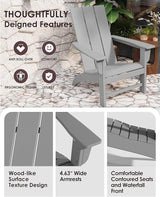 Poly Lumber Adirondack Chair with Cup Holder, All-Weather Resistant Outdoor Patio Chairs, Look Like Wood - Photo 6