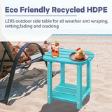 LZRS Outdoor Side Table - 2-Tier Adirondack HDPE Patio End Table for Pool, Porch, Balcony & Backyard - Photo 7