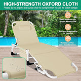 LILYPELLE Folding Chaise Lounge Chair with Mattress, 5 Position Beach Chair with Face Hole - Photo 7