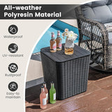 Giantex 11.5 Gallon Deck Box, Outdoor Side Table with Removable Lid, Faux Wicker-Woven, 330Lbs Capacity - Photo 3