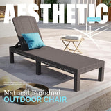 DIMAR GARDEN Beach Chairs Outdoor Chaise Lounge,Resin Pool Lounge Chair Waterproof Recliner,Mocha - Photo 4
