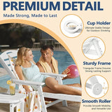 Patio Chaise Lounge Chair Set of 4, HDPE Outdoor Lounge Chairs with 5-Position Adjustable Backrest - Photo 6