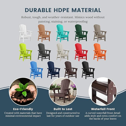 WO WESTIN OUTDOOR HDPE Laguna Adirondack Casual Patio Dining Chair,Dark Brown