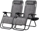 Nazhura Set of 2 Relaxing Recliners Patio Chairs Adjustable Steel Mesh Zero Gravity Lounge Chair Beach Chairs with - Photo 1