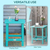 Outsunny Patio Side Table, 15" Square Outdoor End Table, HDPE Plastic Tea Table for Adirondack Chair, Backyard or Lawn - Photo 5