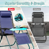 Homall Zero Gravity Chair Patio Folding Lawn Outdoor Lounge Gravity Camp Reclining Lounge Chair with Cup Holder Pillows - Photo 4