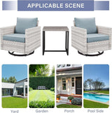 Outdoor Patio Swivel Rocker Chairs - 3 Piece Wicker Patio Furniture Bistro Swivel Rocking Chairs Set with Comfortable - Photo 6