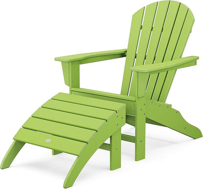 POLYWOOD South Beach 2-Piece Adirondack Chair Set with Ottoman