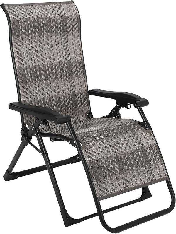 1 Pack Portable Rattan Chaise Lounge Chair, 330lb Capacity - Photo 1