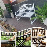 Metal Garden Bench, Patio Porch Furniture, All-Weather Outdoor Bench - Photo 4