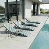 Pre-Assembled Folding in-Pool Lounge Chair, HDPE Outdoor Chaise Lounge with Cup Holder, Pool Lounge Chair for Poolside