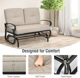 Giantex Outdoor Glider Bench, Patio Loveseat with Cushions, 440 Lbs Capacity, 2-Person Outdoor Rocking Chair - Photo 5