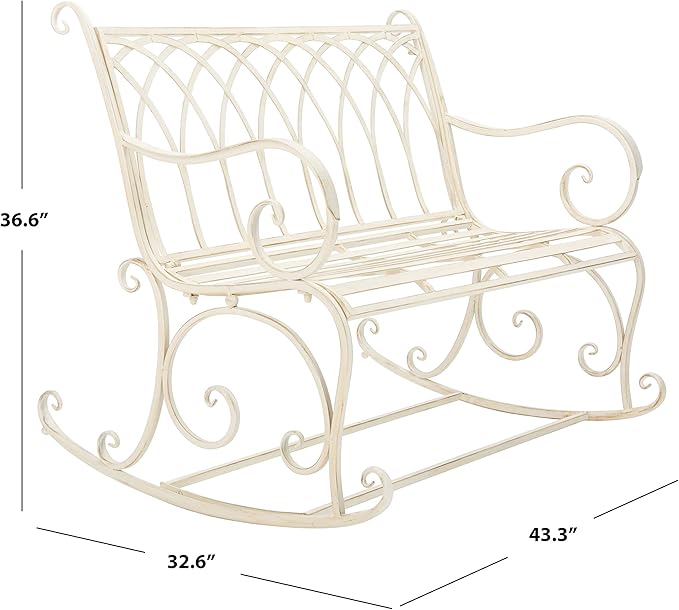 Safavieh PAT5021A Outdoor Collection Ressi Pearl White Rock Bench
