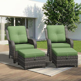 4 Piece Outdoor Wicker Patio Furniture Set, Patio Chairs Set with Thickened Olefin Cushions, High Back and Deep Seating - Photo 9