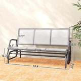 Outsunny 3-Person Patio Glider Bench, Outdoor Porch Glider Swing with 3 Seats, Breathable Mesh Fabric, Metal Frame - Photo 3