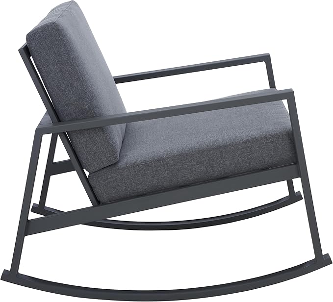 SAFAVIEH Outdoor Collection Cantor Grey/Grey Cushion Rocking Chair