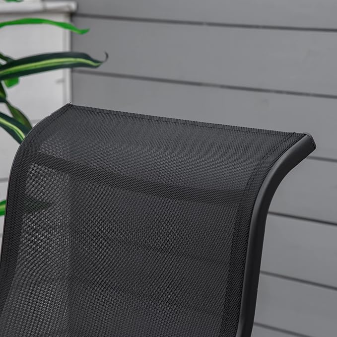 Outsunny Outdoor Glider Chair, Gliders for Outside Patio with Smooth Gliding Mechanism and Lightweight Construction for Backyard, Black