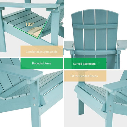 Adirondack Chairs, Plastic Adirondack Chair, All-Weather Resistant Adirondack Chairs, Widely Used in Outdoor, Fire Pit, Deck, Outside, Garden