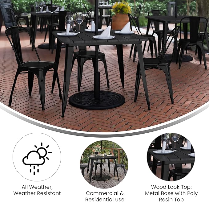 Taylor & Logan Ani Outdoor Dining Table with Umbrella Hole - Photo 4