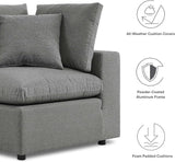 Modway Commix Outdoor Patio Overstuffed Loveseat in Charcoal - Photo 10