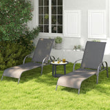 Tangkula Outdoor Lounge Chairs Set of 2, Patio Chaise Lounge with Adjustable Backrest - Photo 2
