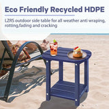 LZRS Outdoor Side Table - 2-Tier Adirondack HDPE Patio End Table for Pool, Porch, Balcony & Backyard - Photo 7