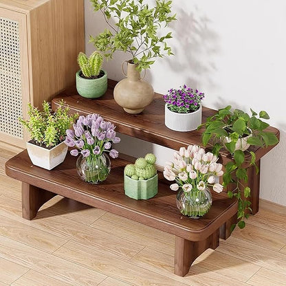 24-59inch Garden Benches for Outdoors, Wooden Bedroom Bed Bench, Indoor Flower Pot Display Rack for Entryway, Living Room, Garden, Patio, Porch, Deck(L31xW7.9xH9.8inch)