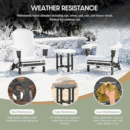 WestinTrends Dylan Adirondack Round Outdoor Side Table, Gray