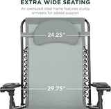 Best Choice Products Oversized Zero Gravity Chair, Folding Outdoor Patio Lounge Recliner w/Cup Holder Accessory Tray - Photo 3