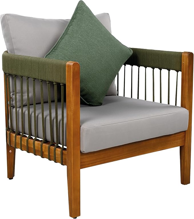 Christopher Knight Home Vinny Acacia Wood Club Chair, Outdoor Accent Chair - Photo 5