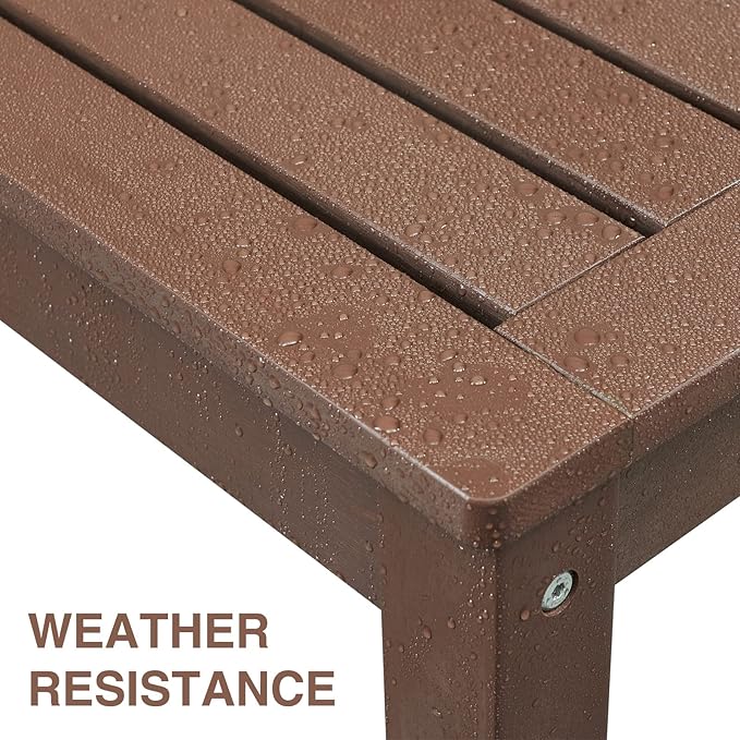 Psilvam Knight Bench, Two Person Outdoor Poly Lumber Patio Backless Bench - Photo 4