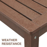 Psilvam Knight Bench, Two Person Outdoor Poly Lumber Patio Backless Bench - Photo 4