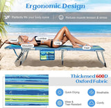 GYMAX Tanning Chair, Folding Lounger with Face/Arm Holes, Carry Handles & Side Pocket - Photo 7