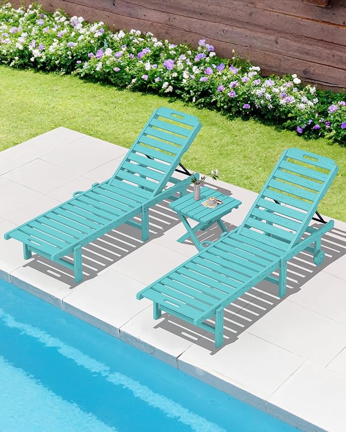 SERWALL Folding Outdoor Side Table Set of 2, Portable Adirondack Side Table, Aruba - Photo 9