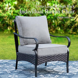 Sophia & William Patio Furniture Set, 4 Piece Metal Outdoor Conversation Set with 3-Seater Outdoor Couch, 2 Sofa Chairs - Photo 4