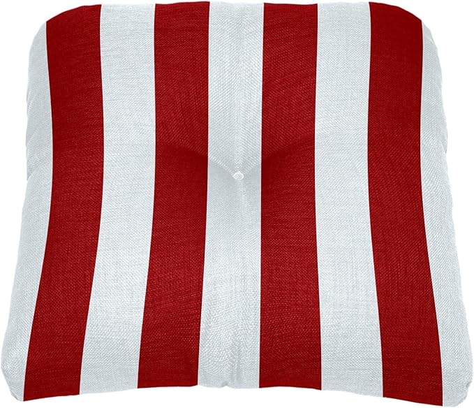 BrylaneHome Tufted Chair Cushion - 18" L x 17" W x 3" H - Patio & Outdoor - Patio & Outdoor - Water - Photo 1