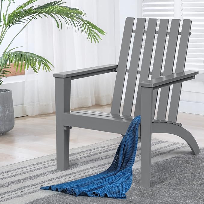 Giantex Adirondack Chair Set of 2 Acacia Wood Outdoor Chairs, 350 lbs Weight Capacity, Weather Resistant Campfire Chairs for Lawn Seating, Garden, Poolside, Balcony, Patio Lounger, Black
