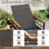 Tangkula 3 Pieces Patio Chaise Lounge Set, 2 Rattan Lounge Chairs with 4-Level Adjustable Backrest - Photo 7