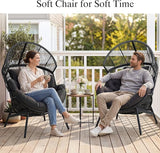 ONBRILL Egg Chair for Outdoor & Indoor, Patio Wicker Chair with Thick Cushion, Oversized Rattan Chairs for Balcony - Photo 8