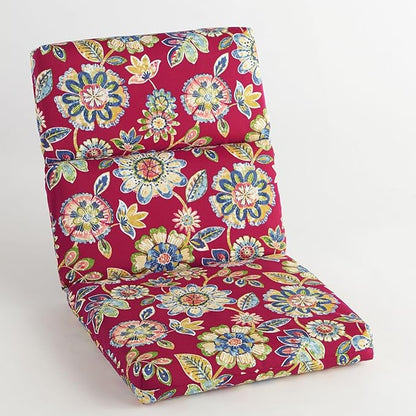 BrylaneHome Universal Chair Cushion - 45.75”L x 22”W x 2.75”H - Patio & Outdoor - Water, Stain & Fade Resistant - Daelyn Cherry