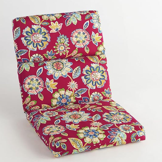 BrylaneHome Universal Chair Cushion - 45.75”L x 22”W x 2.75”H - Patio & Outdoor - Water, Stain & Fade Resistant - Daelyn Cherry
