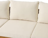 Brooklyn Outdoor 3 Seater Sofa with Cushions - Acacia Wood - Teak/Beige - Photo 6